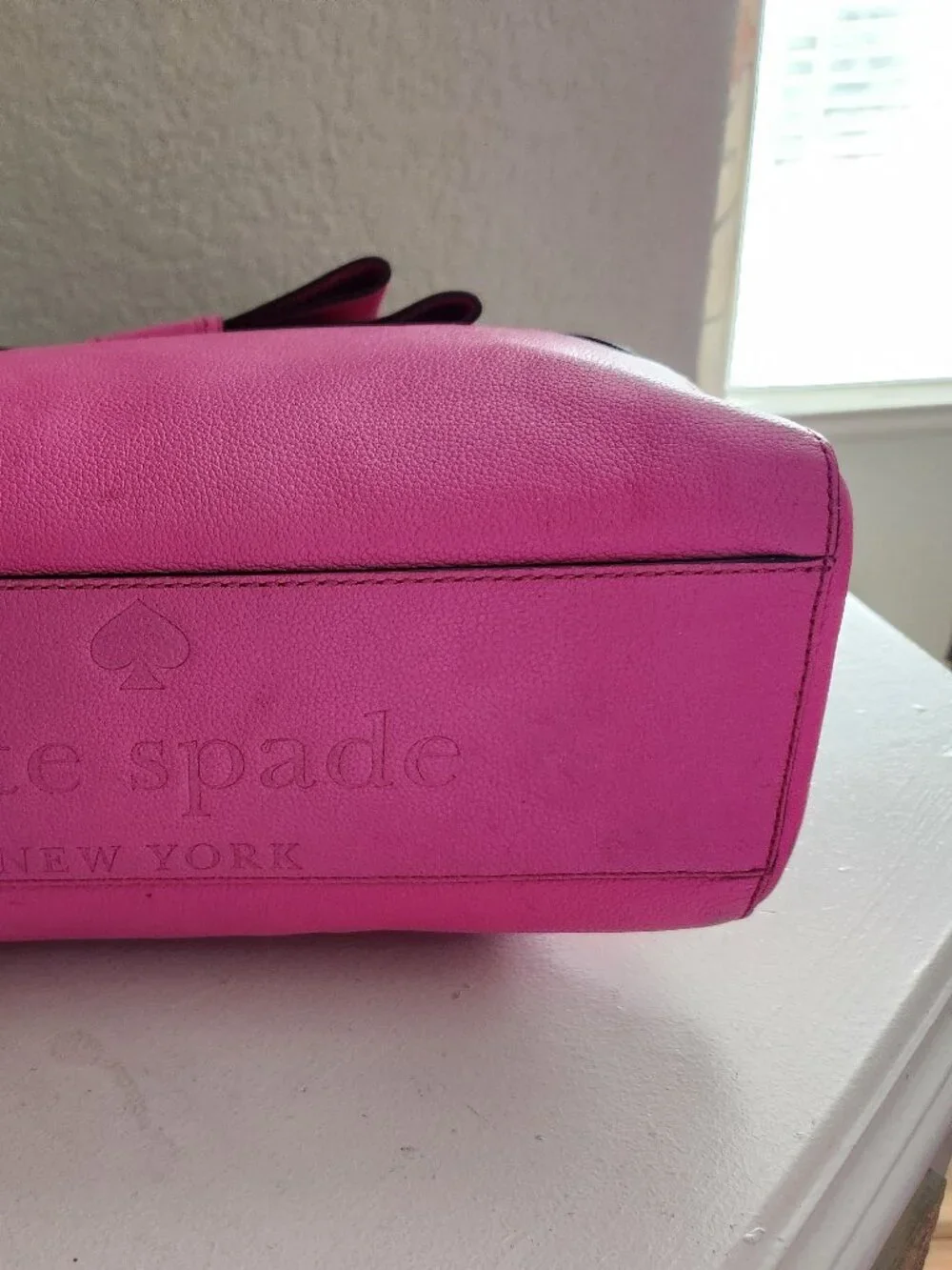 Euc Kate Spade Quinn Villabella Pink Leather Satchel Tote Bag Purse